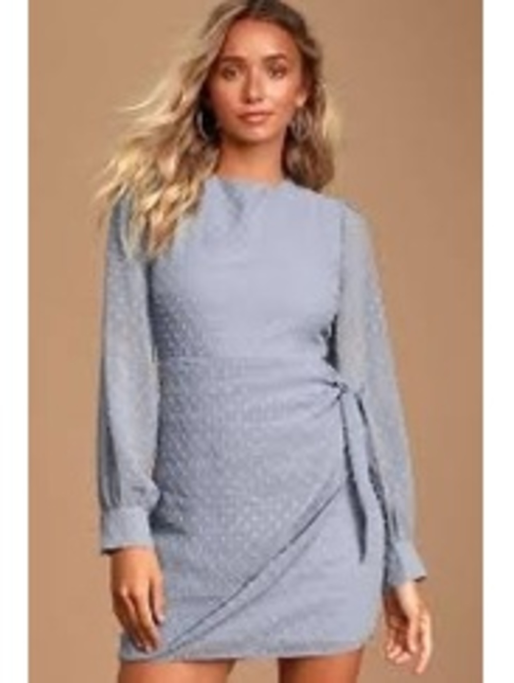 Lulus women’s XXS Swiss Dot Light Blue Dress